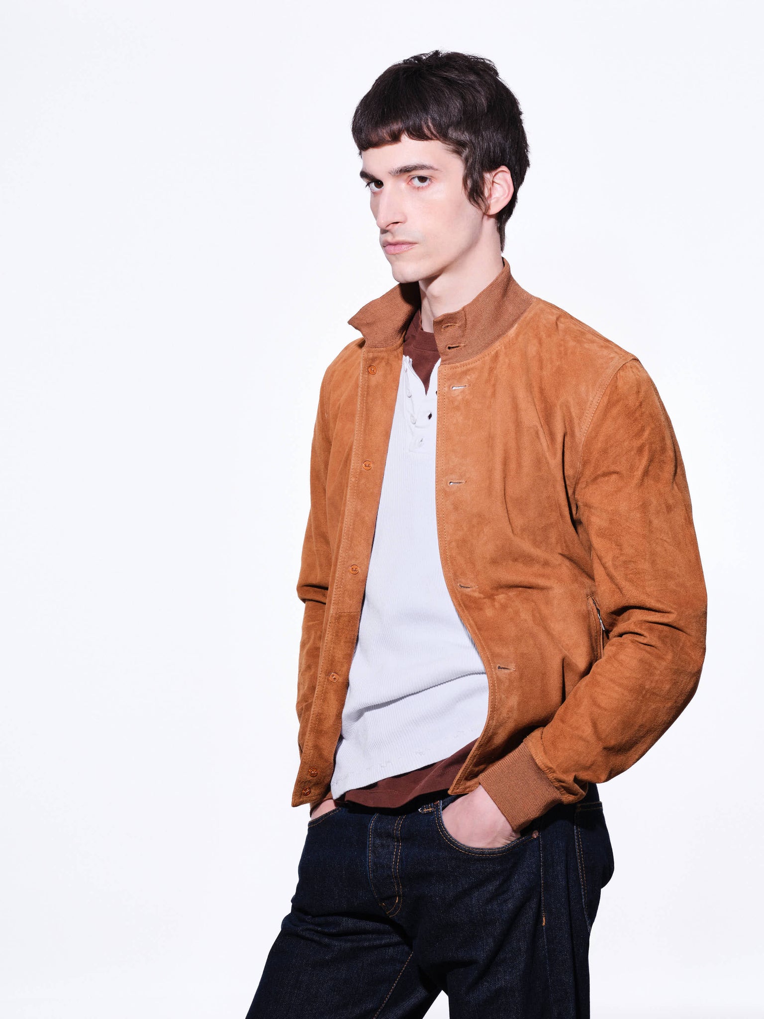 ARTHUR-GOAT GARMENT SUEDE WITH SCREEN PRINTING