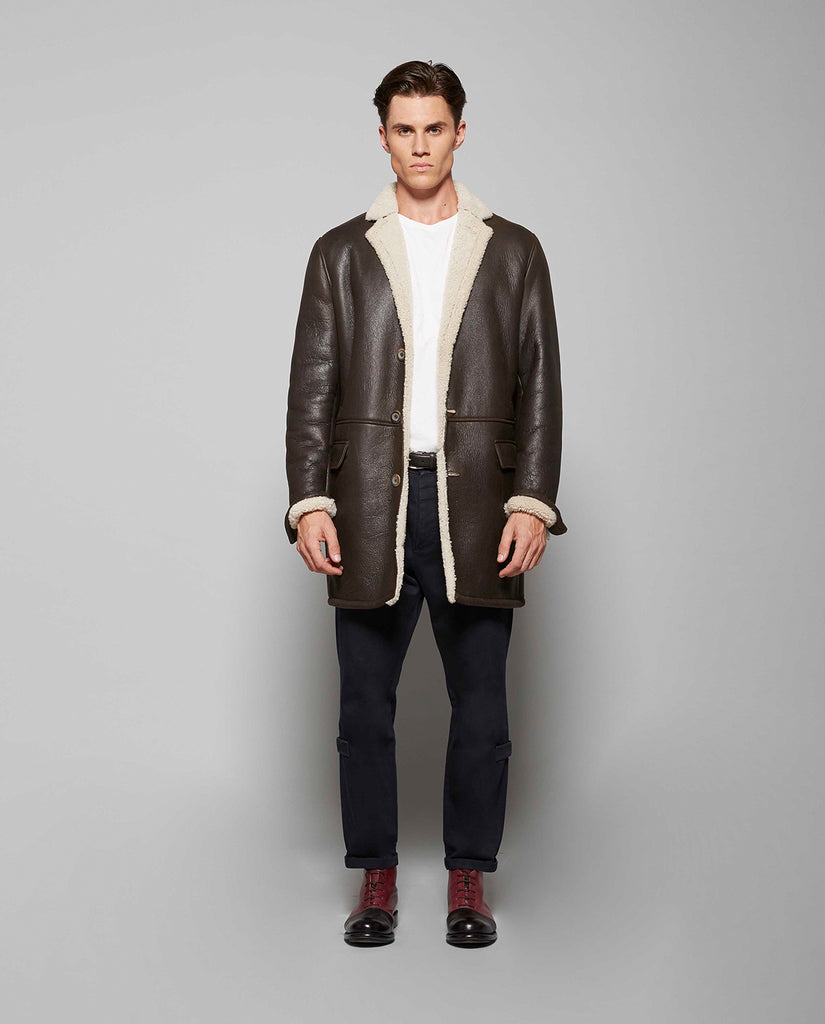 Shearling lamb outlet coat