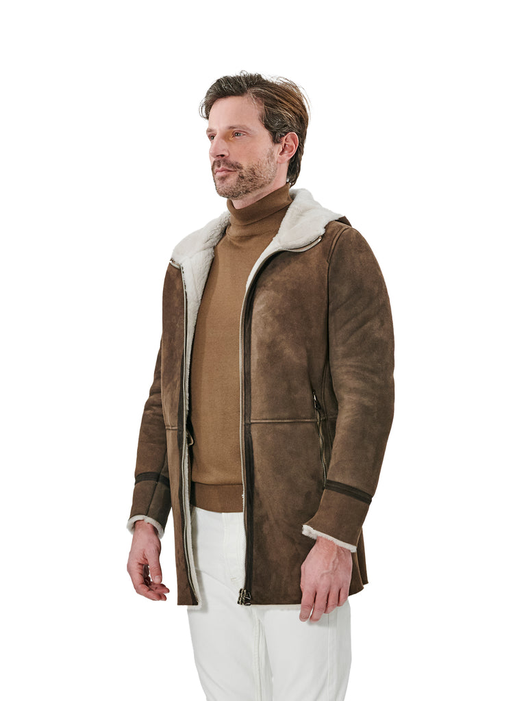 ARIC-SLIM, SHEARLING CAMOSCIO AGNELLO IRONATO